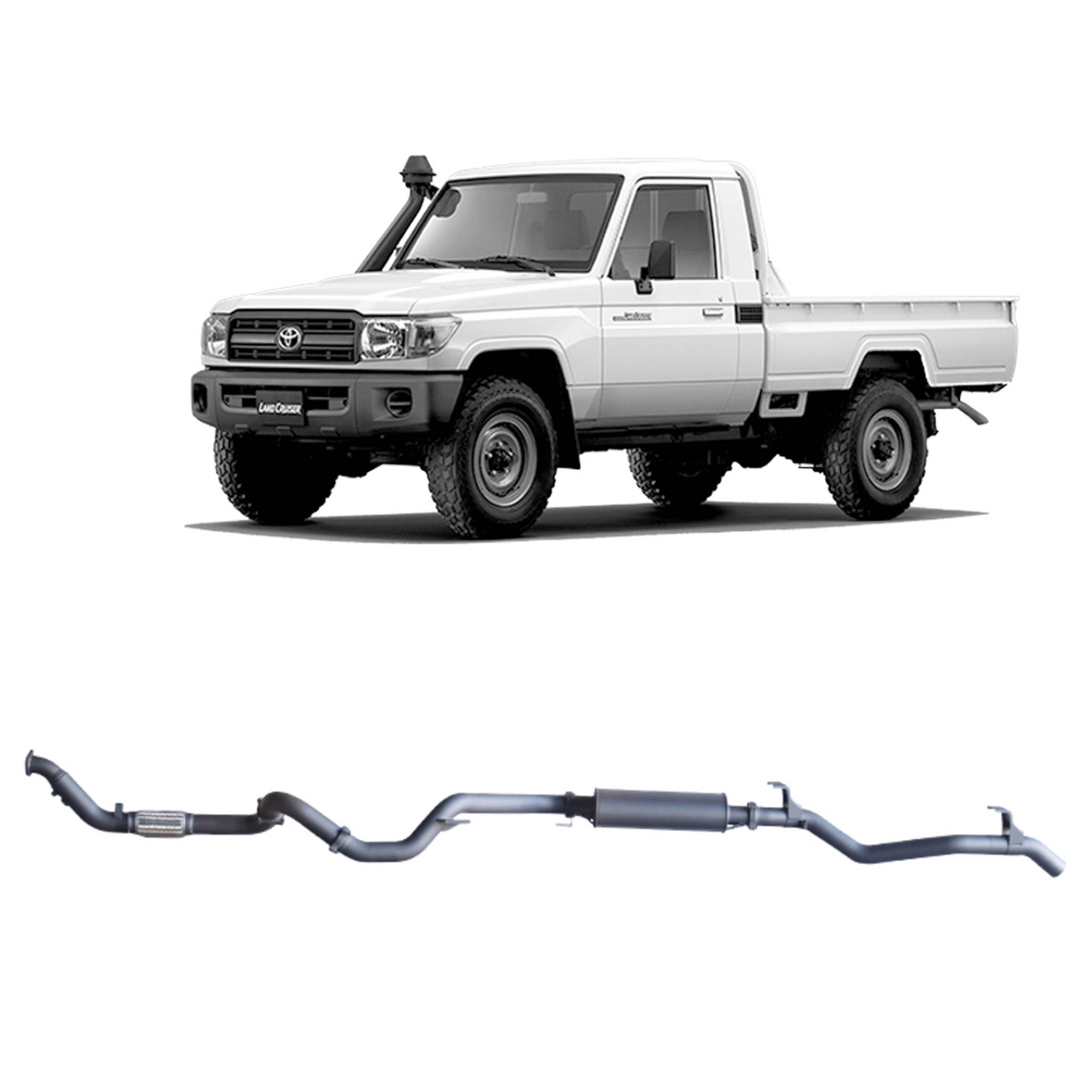 Redback Extreme Duty Exhaust suitable for Toyota Landcruiser 79 Series Single Cab (03/2007 - 10/2016)
