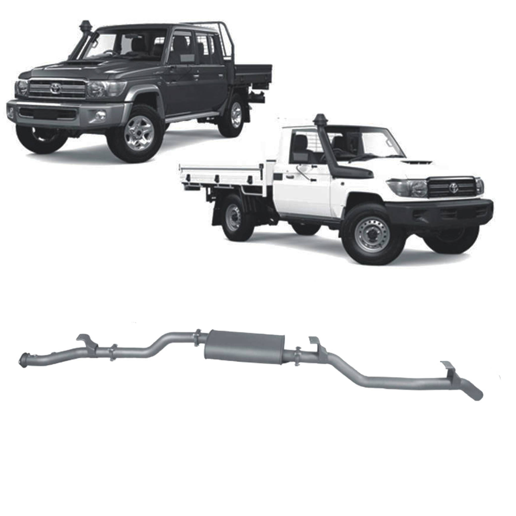 Redback Extreme Duty Exhaust suitable for Toyota Landcruiser 79 Series Single and Double Cab (11/2016 - on)