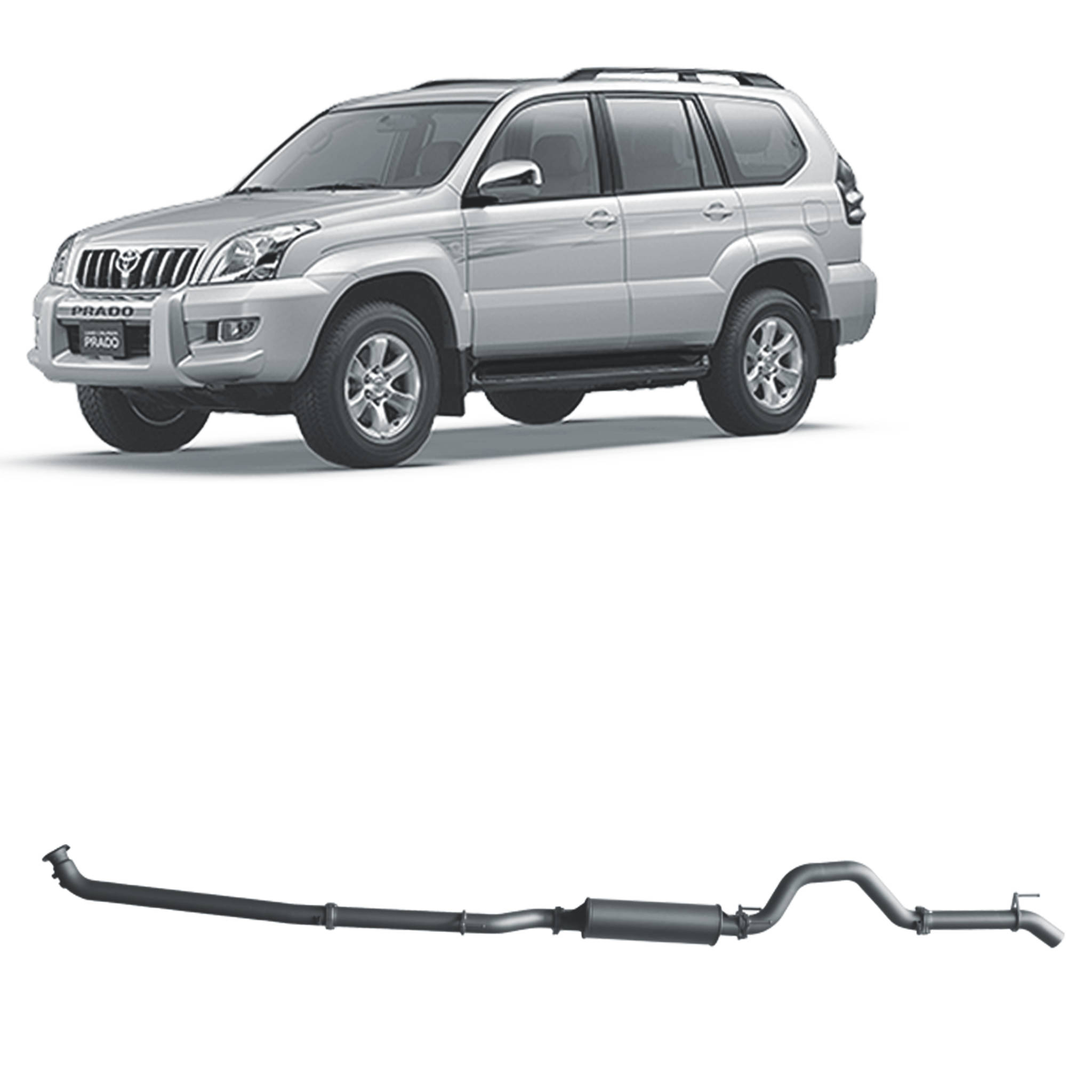 Redback Extreme Duty Exhaust suitable for Toyota Prado 120 Series 1KZ-TE (10/2002 - 10/2006)